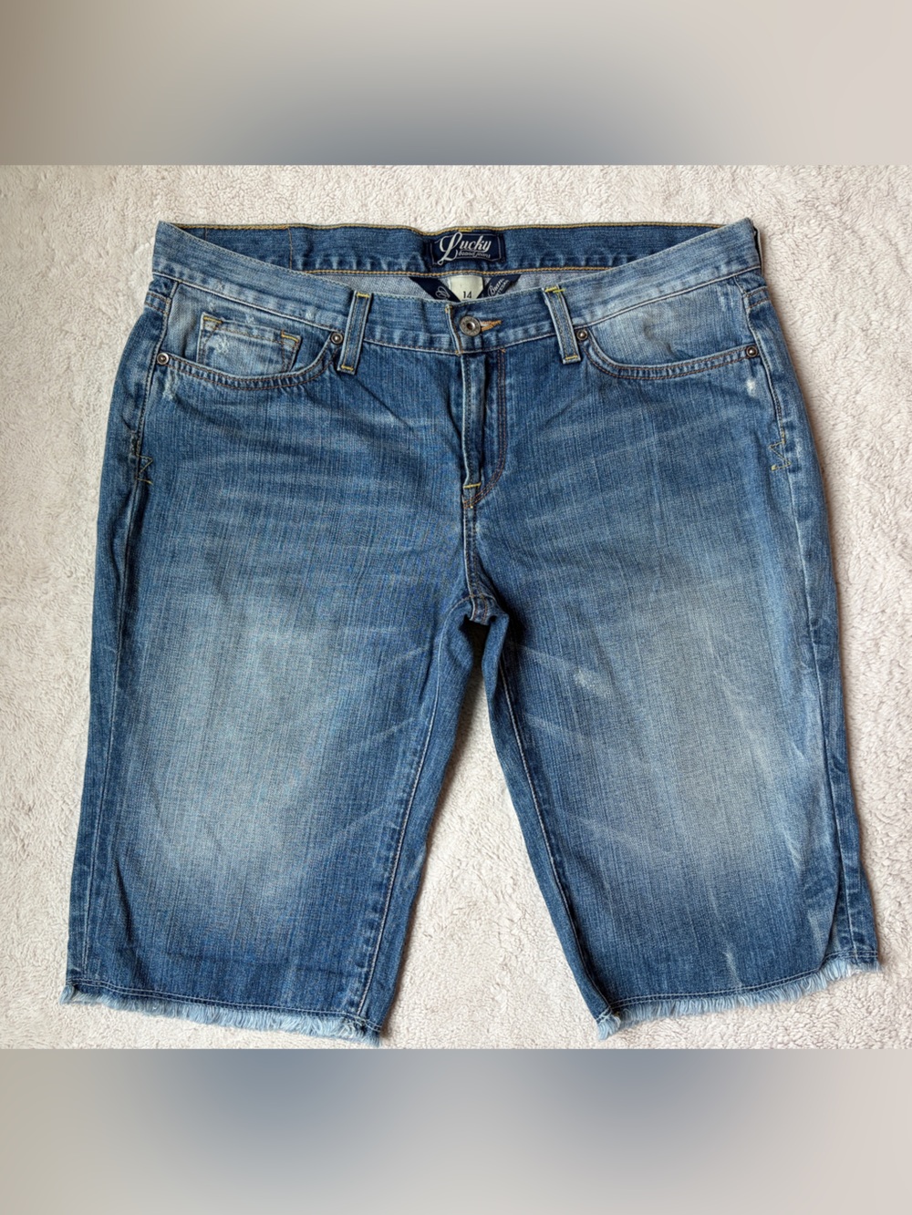 Lucky Brand Women's Blue Denim Zoe Bermuda Jean Shorts Women Size 14